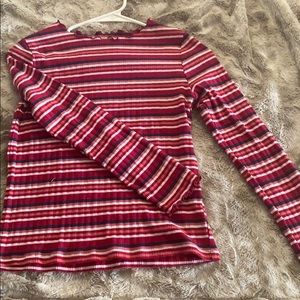 Red Tight Striped Longsleve
